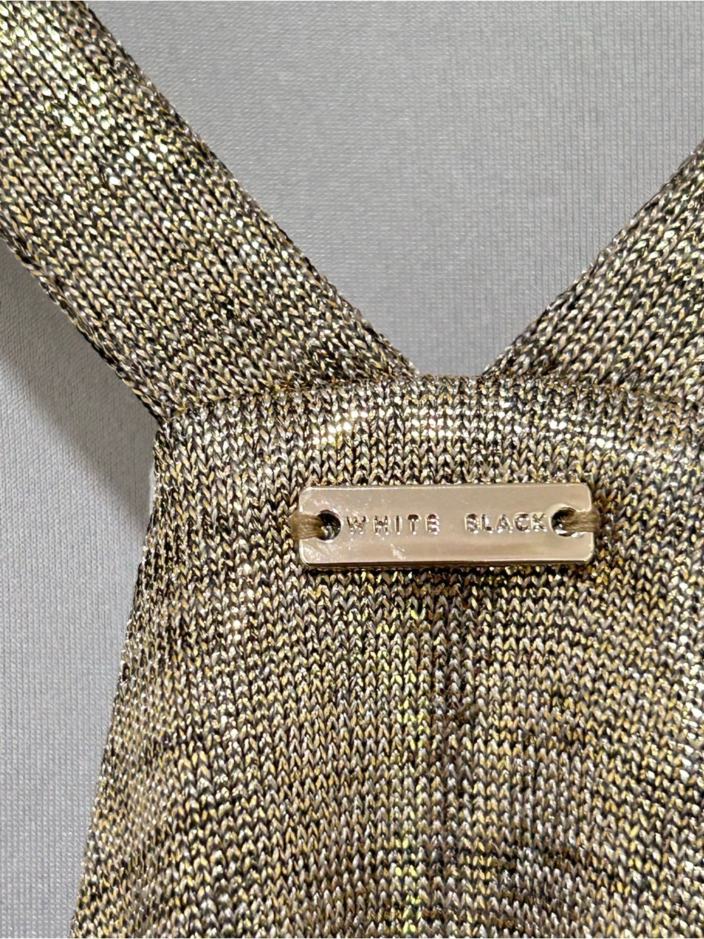 White House Black Market Metallic Gold Halter Dress - Picture 6 of 11